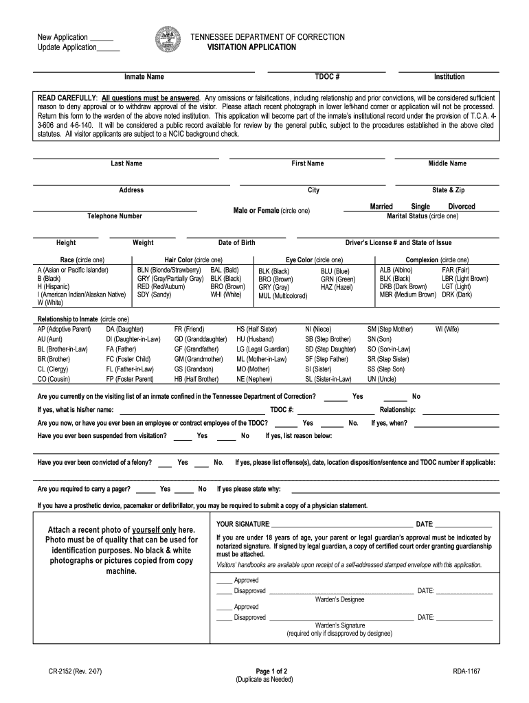  Tdoc Visitation Form 2007-2024
